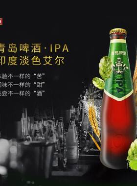 青岛啤酒IPA精酿啤酒 印度淡色艾尔 330ml*12瓶整箱装 高浓度