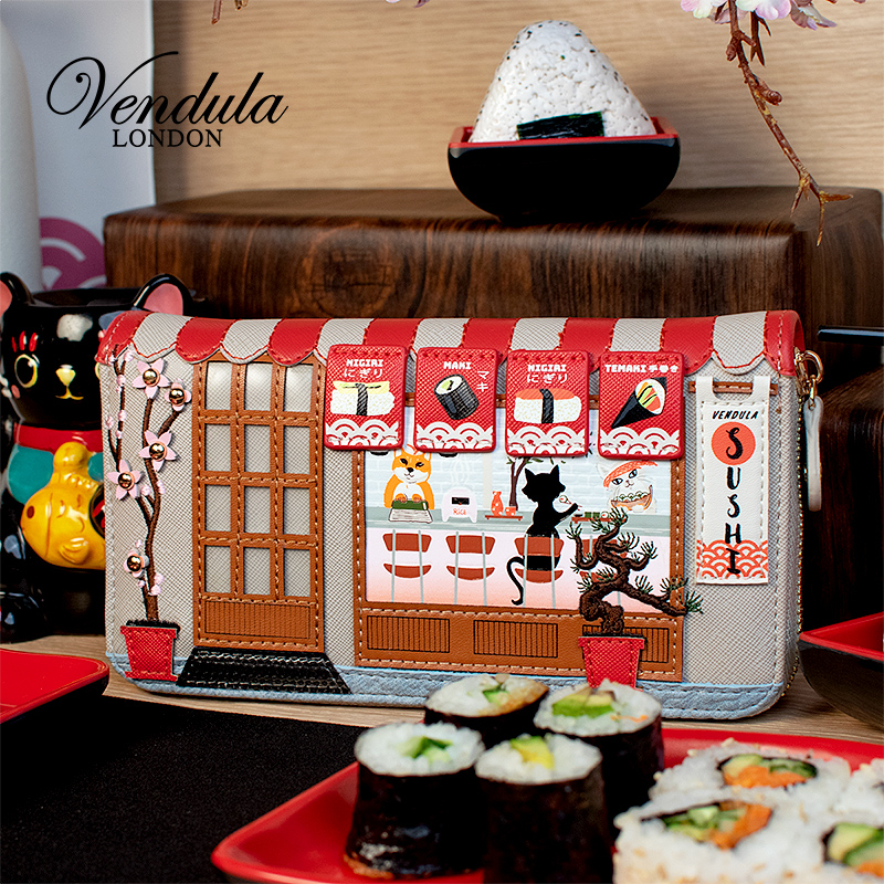 Vendula英国原创手工女包 寿司店系列可爱少女风长款拉链钱包