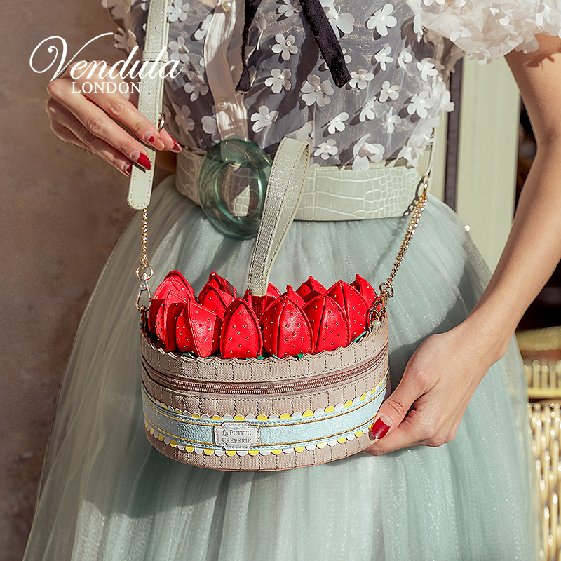 Vendula英国原创手工女包 薄饼店系列个性创意草莓馅饼手提单肩包