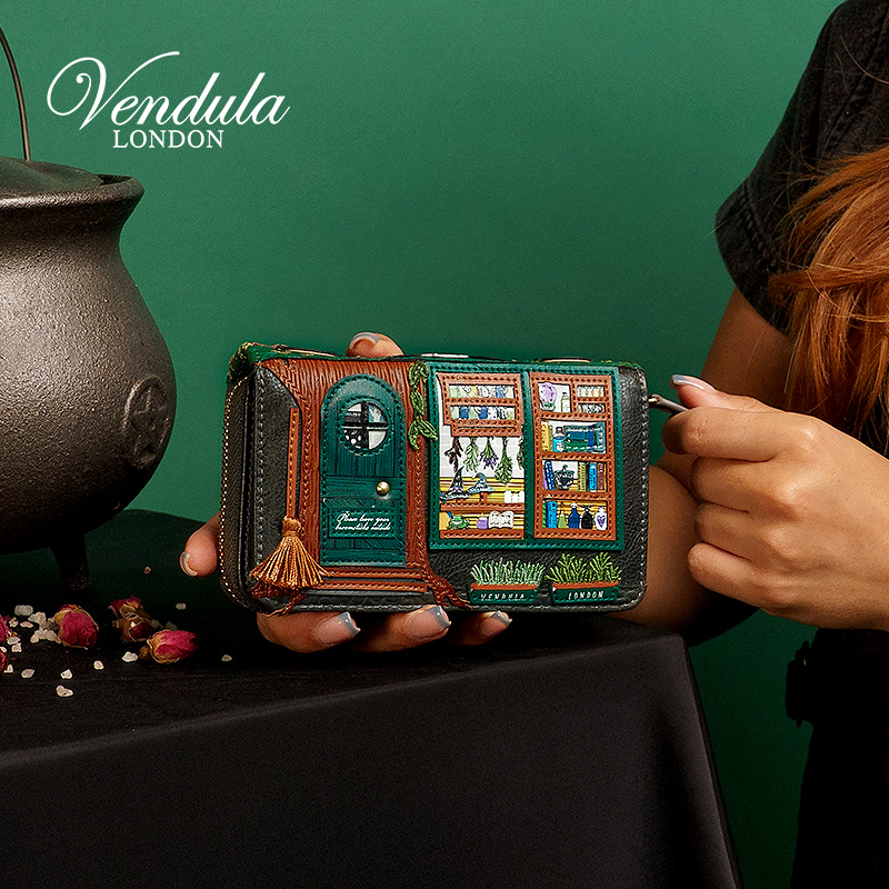 Vendula英国原创手工女包 女巫厨房系列复古文艺中款拉链钱包