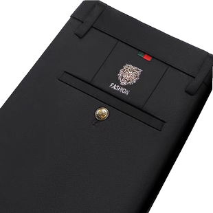 秋冬款弹力男士休闲裤商务男裤加绒虎头宽松直筒春秋长裤子男西裤