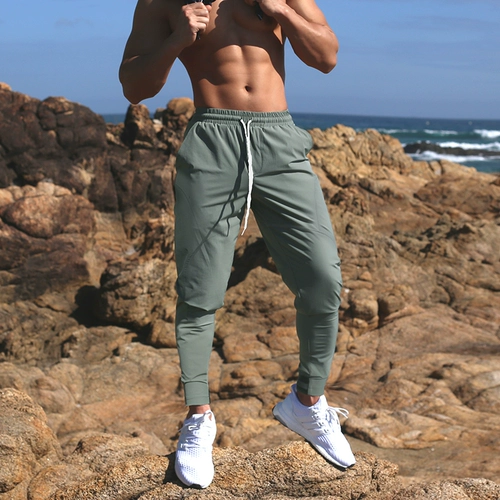 Спортивные шелковые штаны для спортзала для тренировок, для бега, облегающий крой