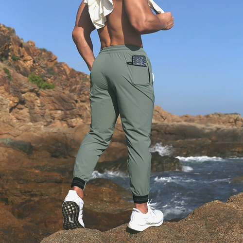 Спортивные шелковые штаны для спортзала для тренировок, для бега, облегающий крой