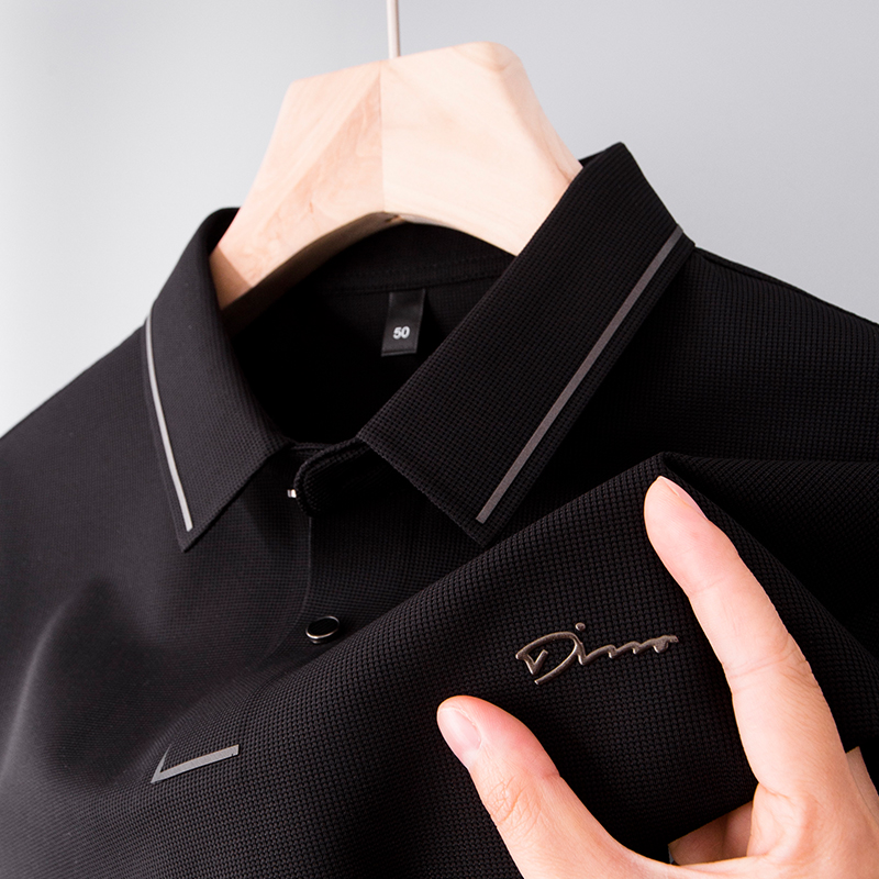 爸爸春秋装新款上衣华夫格体恤