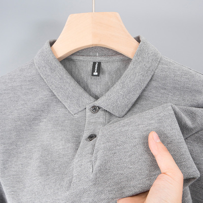 中年纯棉爸爸夏装poli翻领半袖