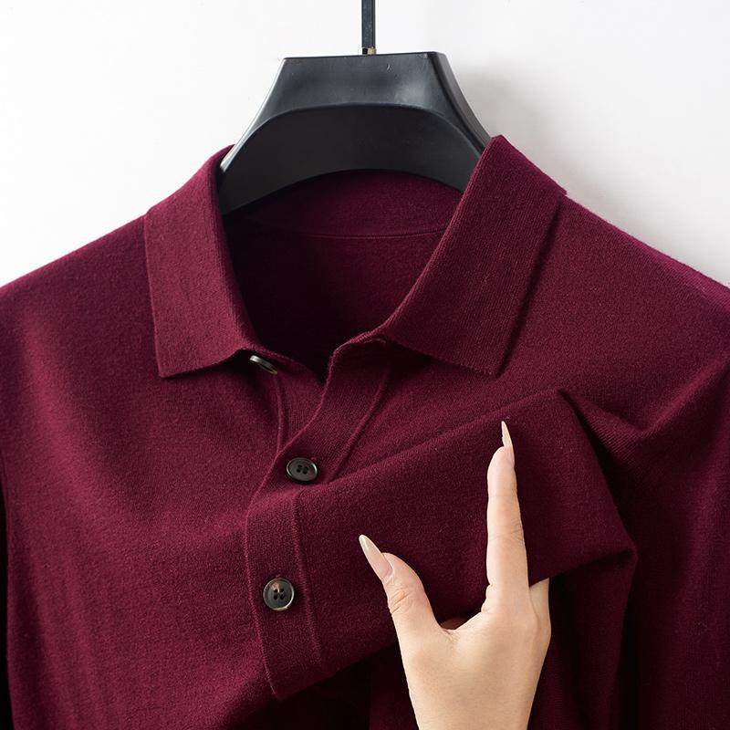 男士秋冬季红色本命年毛衣打底衫爸爸装2025蛇年100羊毛开衫上衣