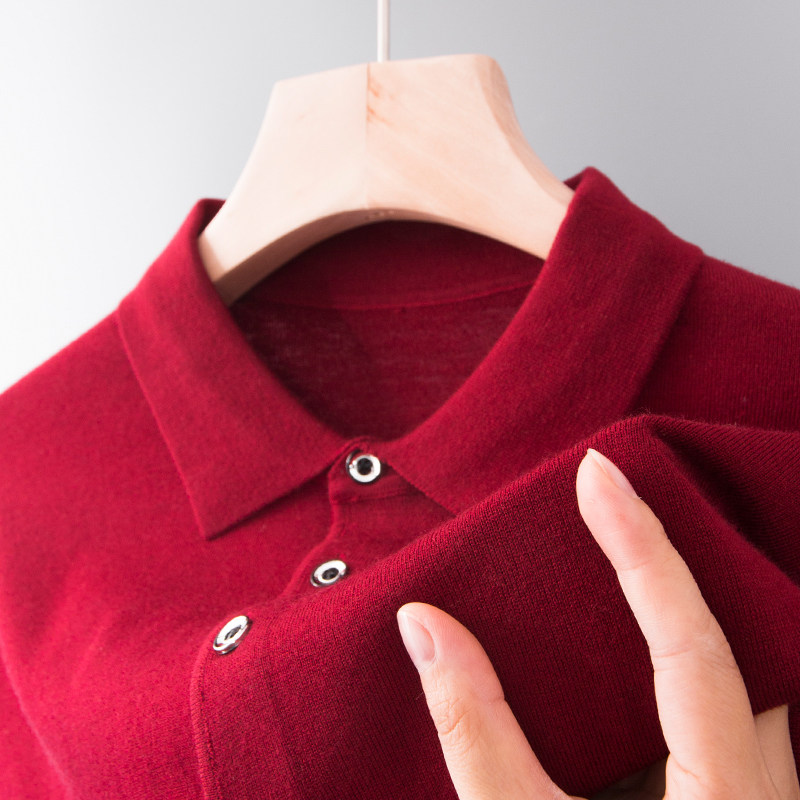 中年爸爸春秋冬款打底衫红色上衣服男士毛衣针织龙本命年结婚宴装