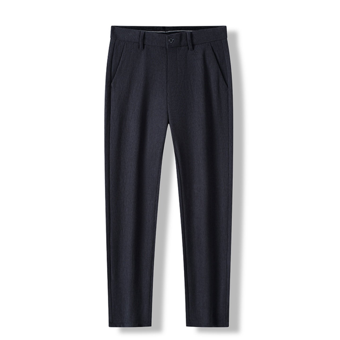 男士秋季新款磨毛直筒西裤厚款爸爸休闲男裤中年冬季保暖裤子商务