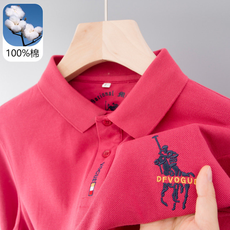 男士保罗POLO衫长袖t恤纯棉高端卫衣春秋装中年爸爸上衣服体恤