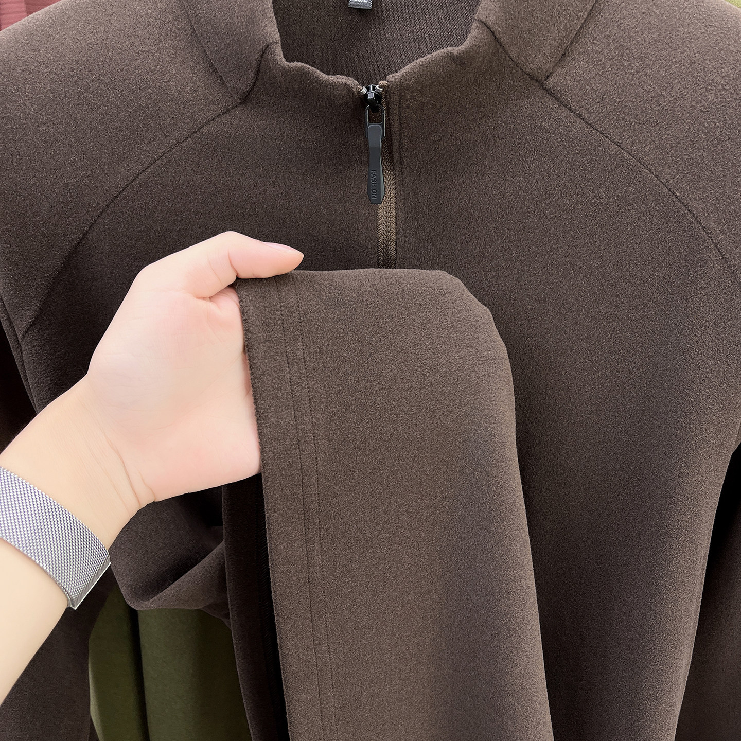 2025年秋冬季新款德绒男士上衣打底衫立领长袖卫衣保暖半拉链