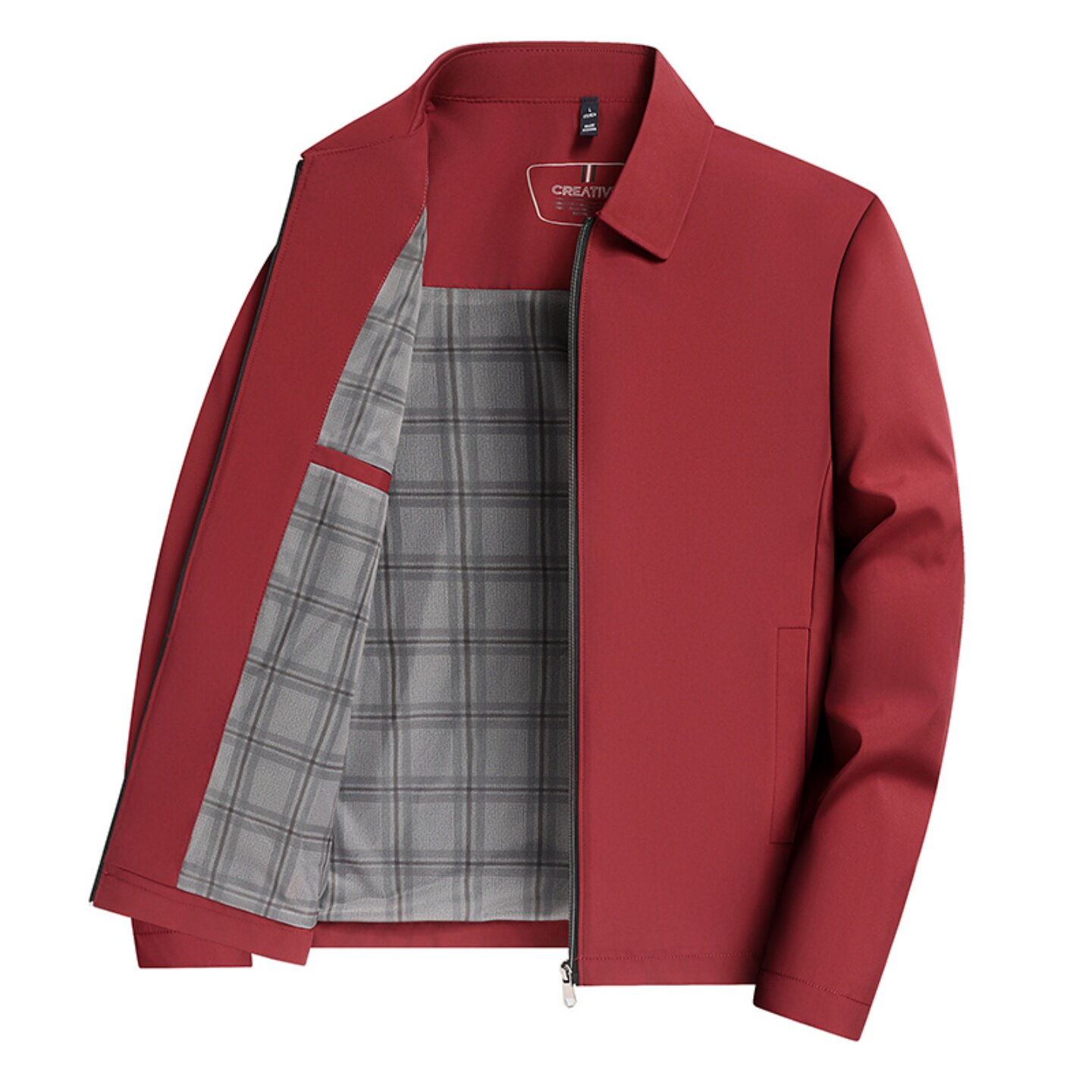 男士上衣外套喜公公结婚宴本命年红色婚礼服爸爸装春秋季立领夹克