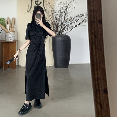 大码新中式国风改良旗袍连衣裙女