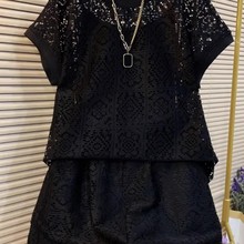 大码女装2025夏季新款胖mm套装三件套显瘦300斤减龄时髦遮肚藏肉