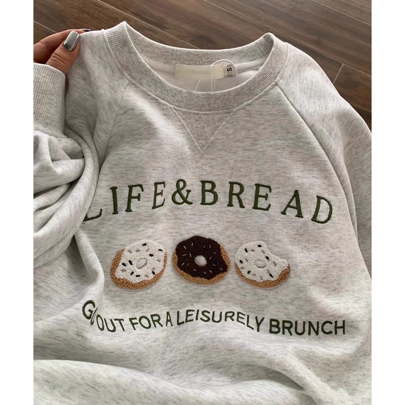 大码灰色圆领卫衣女款胖mm300斤