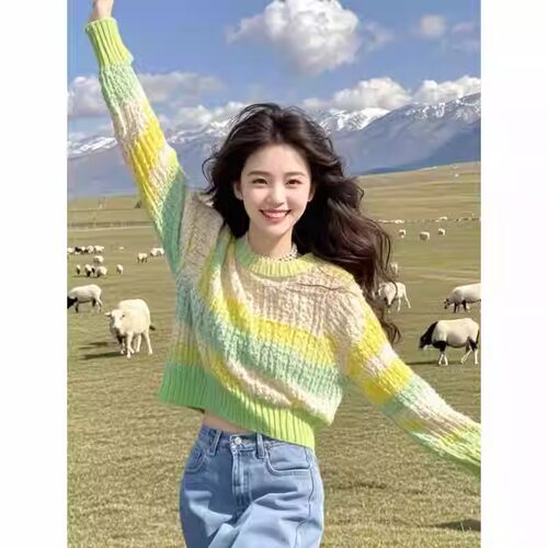 大码胖mm设计感小个子毛衣针织衫