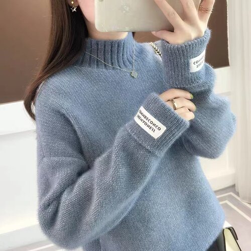 大码水貂绒毛衣女套头学生秋冬