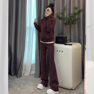 洋气显瘦阔腿裤 大码 300斤时尚 女春秋胖mm2 两件套 欧货运动服套装