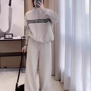 减龄阔腿裤 女春秋胖mm宽松时尚 休闲两件套 300斤卫衣运动套装 大码