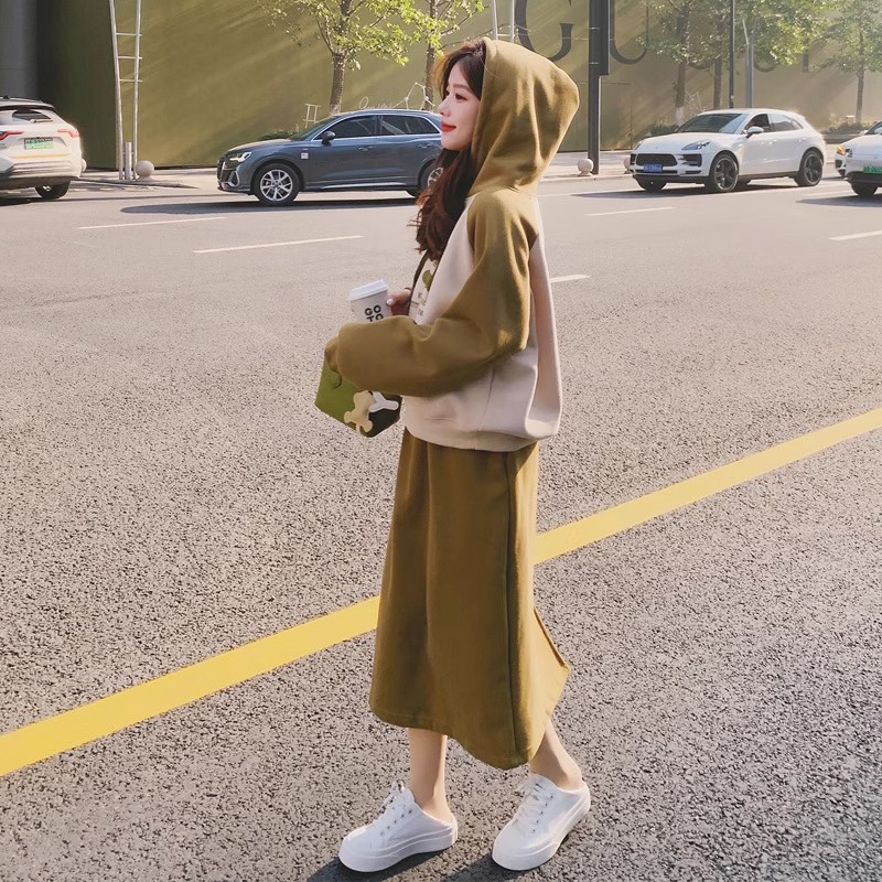 大码巨好看的卫衣套装女秋季胖mm