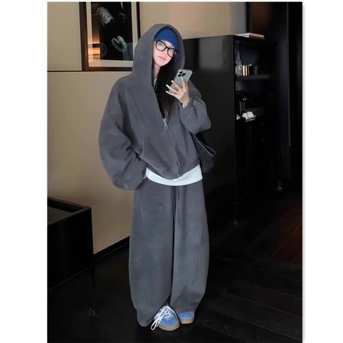 大码胖mm300斤运动服套装女春秋