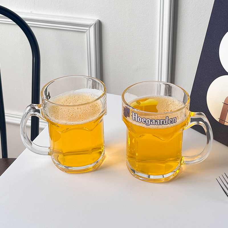 福佳白啤酒杯带把精酿扎啤杯大容量玻璃水果茶杯莫吉托杯冷饮杯