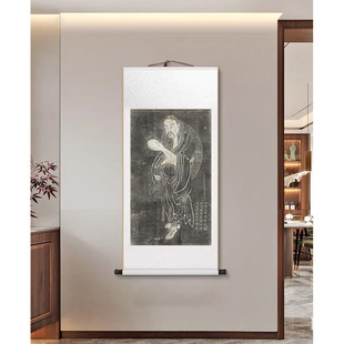 吕洞宾画像祖仙师尊像纯阳先枣亭定觉寺明代民国拓本片装裱挂画