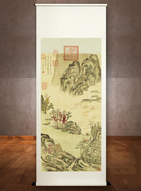 清人 杜牧山行诗意图 真迹精准复制挂画可带装裱 霜叶红于二月花