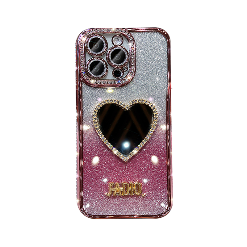 水钻镜子适用iphone17promax手机壳新款苹果16pro全包镜头15防摔14女款12挂绳11高级感小众13pro