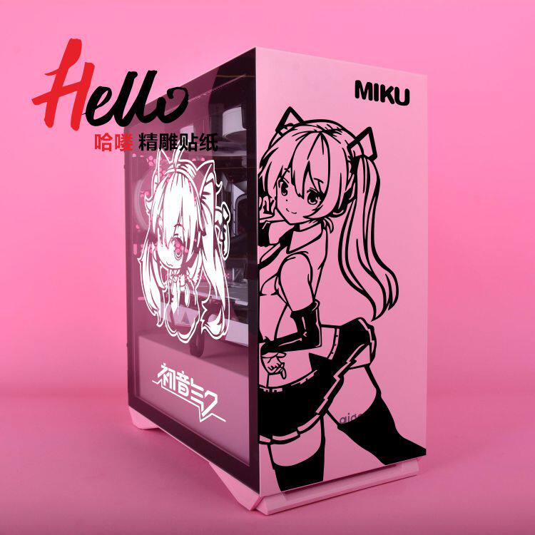 初音MIKU动漫机箱贴纸汽车贴电脑主机贴二次元痛贴个性防水包邮