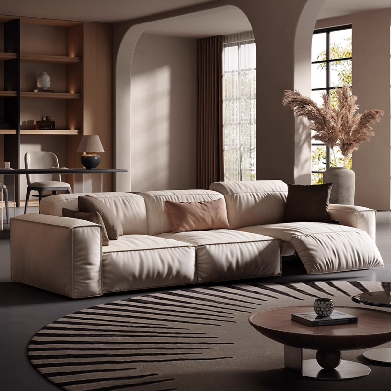 豆腐块电动沙发客厅意式极简高端摩图磨砂布多功能调节零靠墙沙发