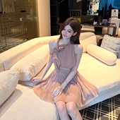 精致优雅甜美气质洋气花朵装 FAY 干枯玫瑰 饰显瘦豆沙粉吊带裙