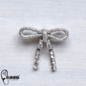 Crocs配饰洞洞鞋 饰品质感银色宝石蝴蝶结鞋 花 上装 扣卡骆驰 鞋 新款