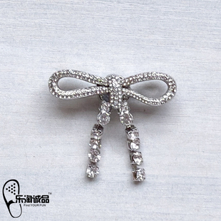 新款Crocs配饰洞洞鞋花 鞋上装饰品质感银色宝石蝴蝶结鞋扣卡骆驰