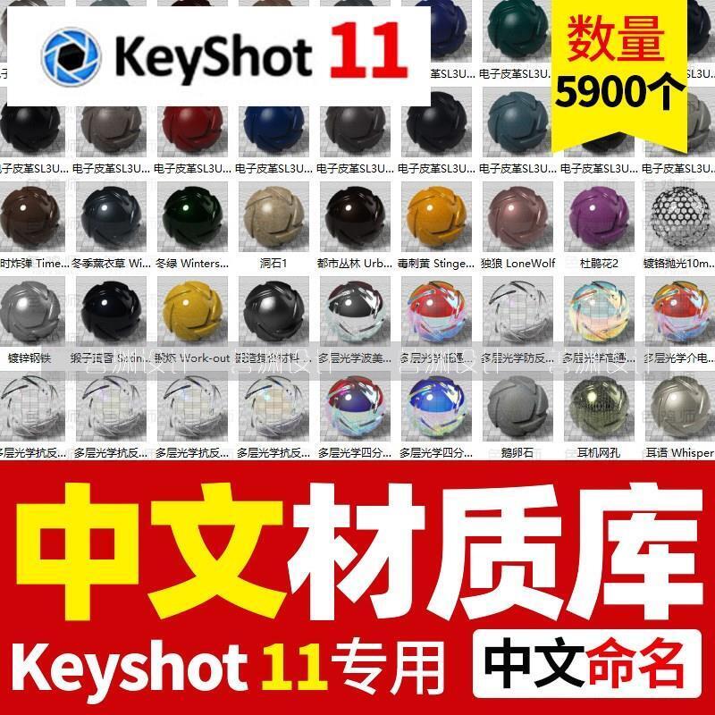 keyshot11中文珍珠海绵布料绒毛宝石纸张环境陶瓷KS材质库安装包