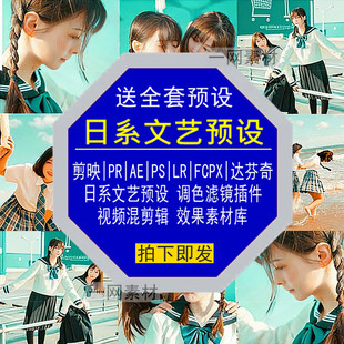日系文艺预设PS滤镜PR调色LR剪映FCPX达芬奇LUT插件视频剪辑素材
