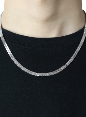 四方面加密钛钢古巴项链