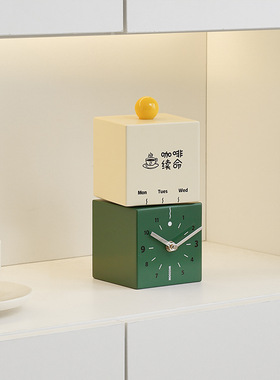 WOZOOM屋准美式简约办公桌摆件座钟摆台式创意轻奢钟表家居装饰品
