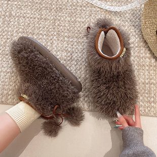 2025新款棉鞋女厚底加绒毛毛棉拖鞋包跟女款冬季室内外穿冬天鞋子