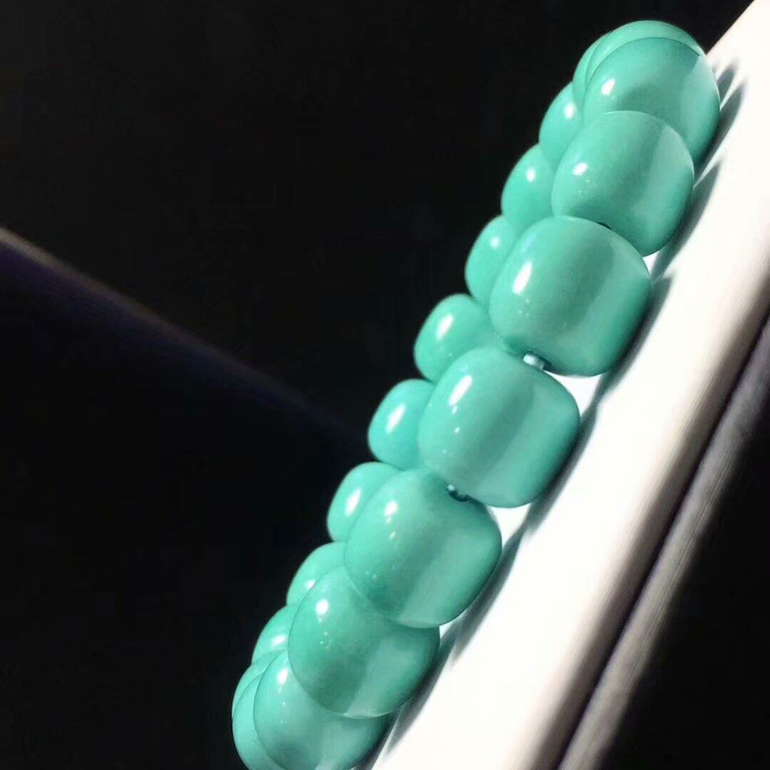 남성용 및 여성용 청록색 팔찌 팔찌 구식 구슬 배럴 구슬 호북 원시 광산 순수 천연 원석 높은 도자기 액세서리