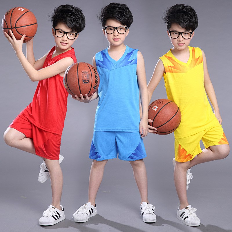 儿童蓝球服套装大童红色9运动队服
