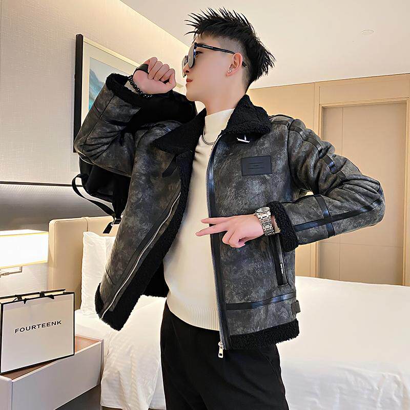 新款痞帅休闲冬季机车棉服