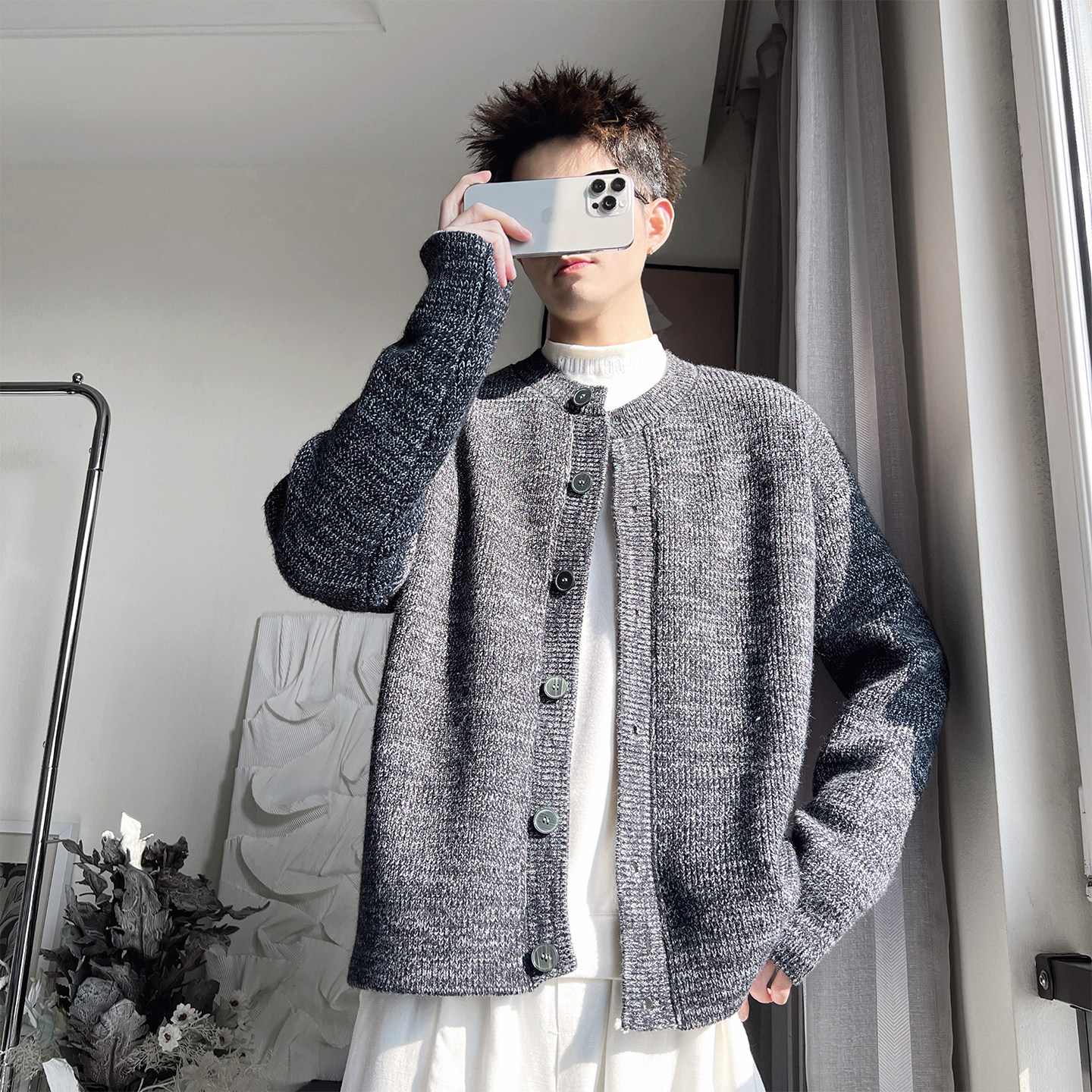 男装上衣新款休闲针织衫夹克