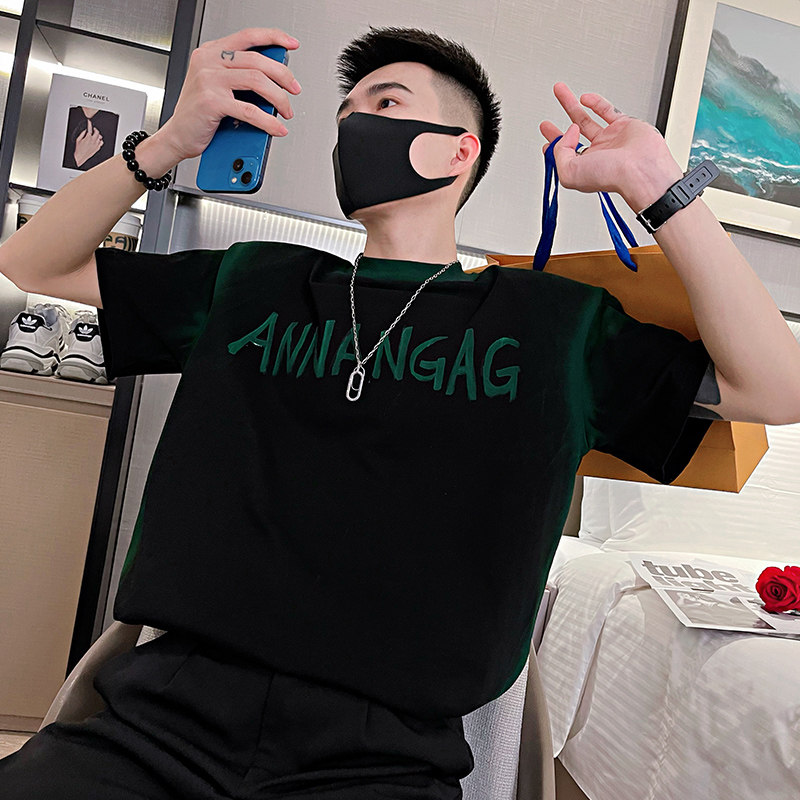 潮牌短袖港风男装字母