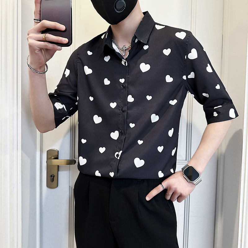 衬衣休闲百搭痞帅中袖男装