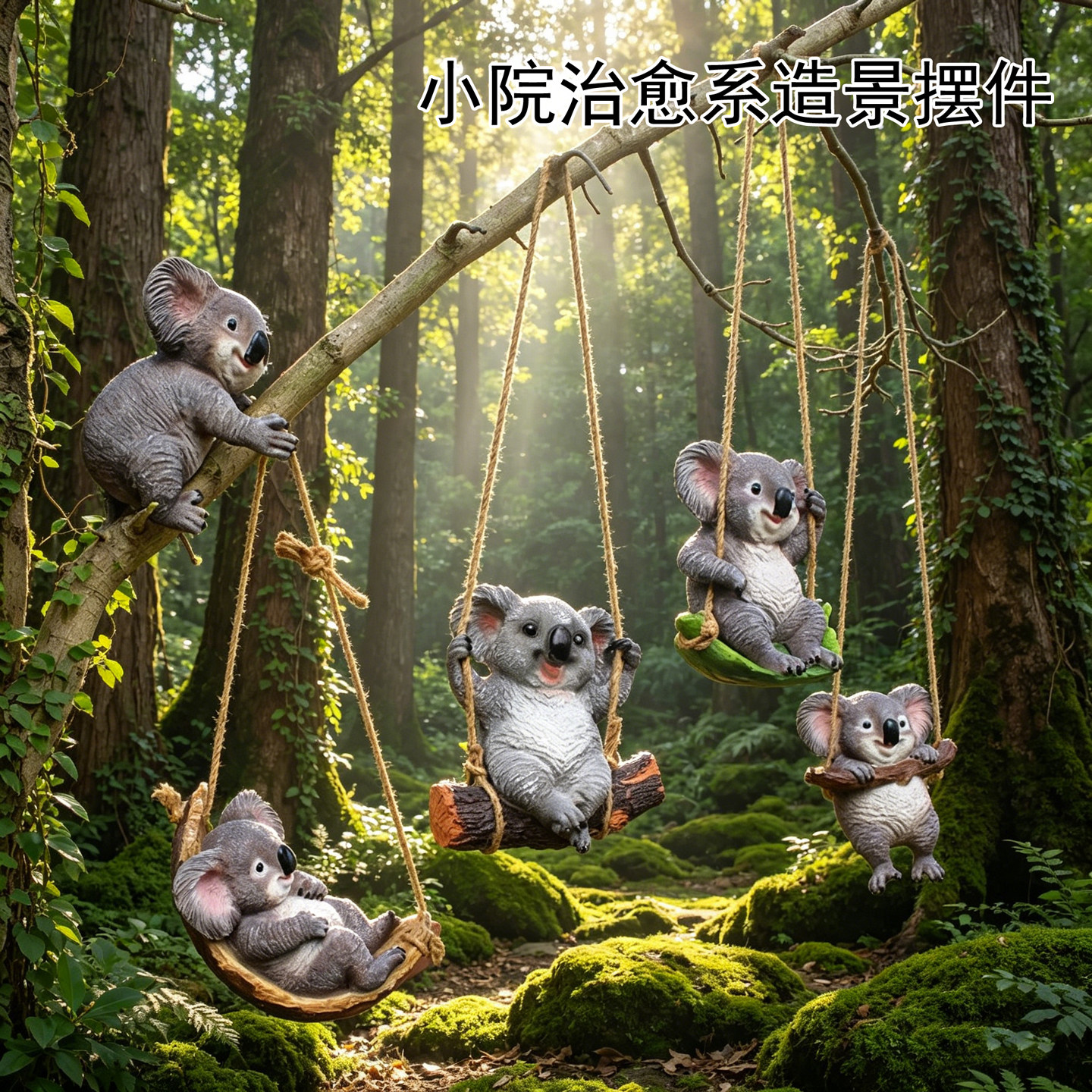 秋千考拉仿真挂件树脂治愈系