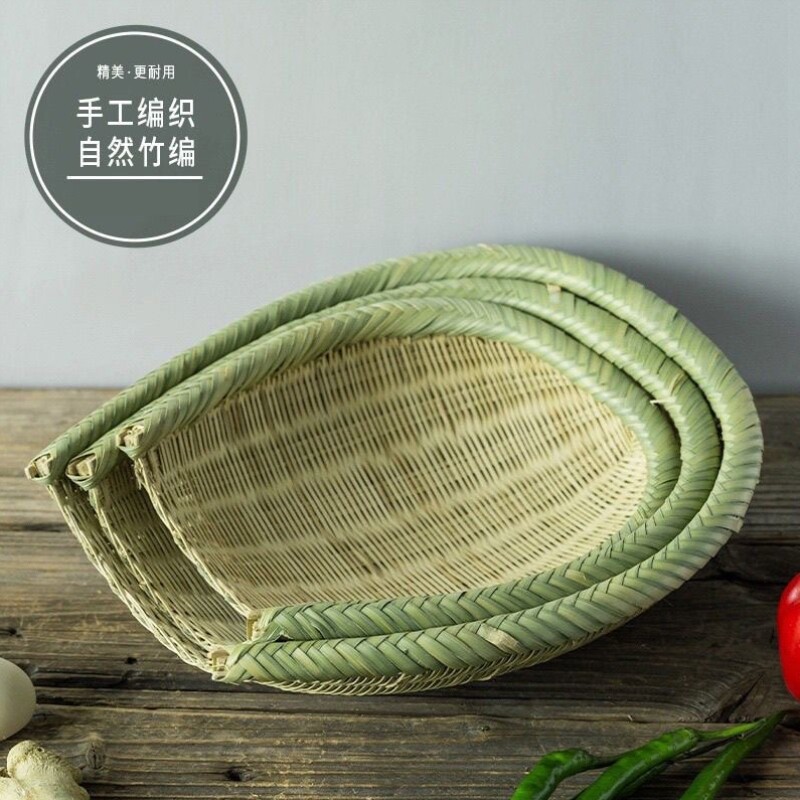 开口筲簸头层竹皮包边谷插农家竹制品装饰手工竹编分量铲老式筛子