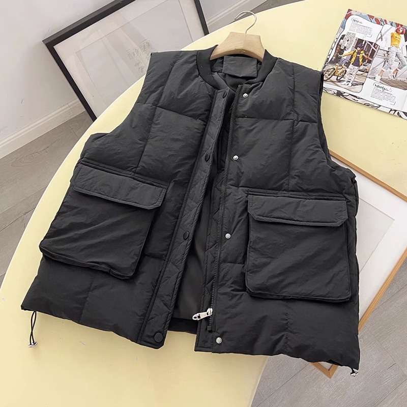 2023秋冬新款圆领时尚格子马夹