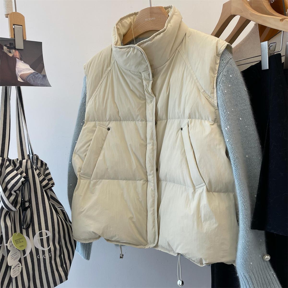 保暖舒适百搭立领棉马甲外套