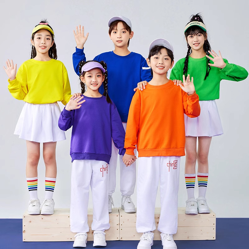儿童卫衣演出服糖果色幼儿园合唱