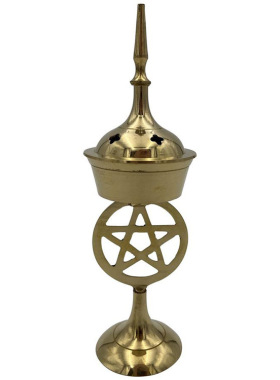 纯铜五角星香炉熏香树脂香燃烧碳 摆件 木炭塔香炉燃烧器